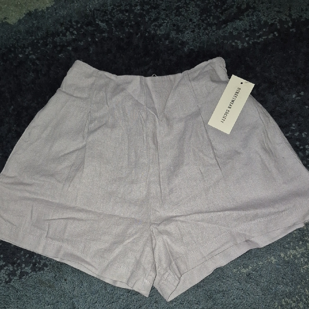 💥5/35 NWT Streetwear Society High Waist Women's Linen Blend Shorts..size M